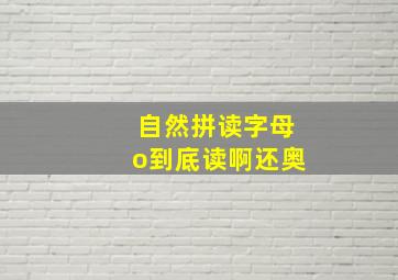 自然拼读字母o到底读啊还奥