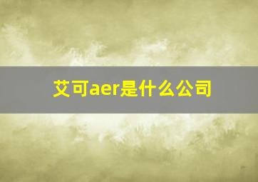 艾可aer是什么公司