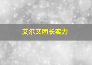 艾尔文团长实力