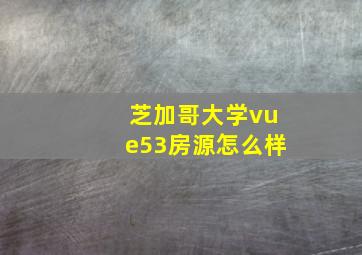 芝加哥大学vue53房源怎么样