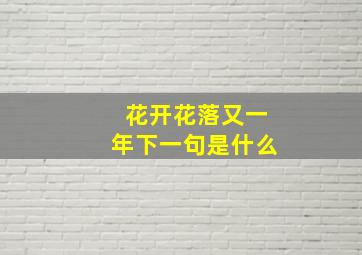 花开花落又一年下一句是什么