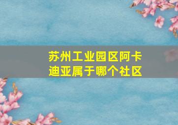 苏州工业园区阿卡迪亚属于哪个社区