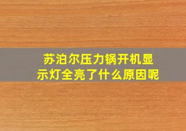 苏泊尔压力锅开机显示灯全亮了什么原因呢