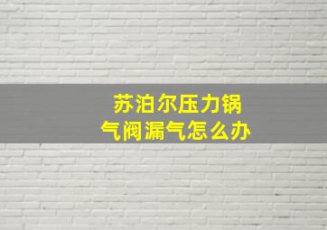 苏泊尔压力锅气阀漏气怎么办