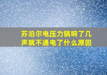 苏泊尔电压力锅响了几声就不通电了什么原因