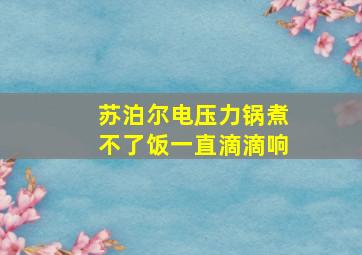 苏泊尔电压力锅煮不了饭一直滴滴响