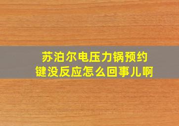 苏泊尔电压力锅预约键没反应怎么回事儿啊