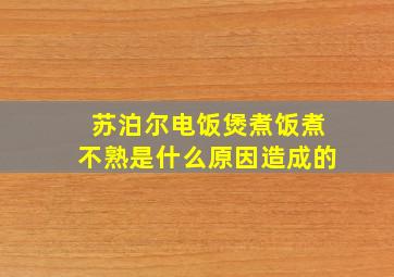 苏泊尔电饭煲煮饭煮不熟是什么原因造成的