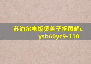 苏泊尔电饭煲盖子拆图解cysb60yc9-110