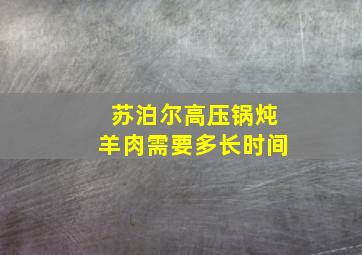 苏泊尔高压锅炖羊肉需要多长时间