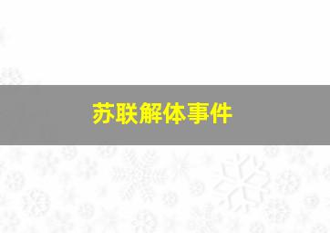 苏联解体事件