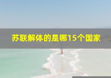 苏联解体的是哪15个国家