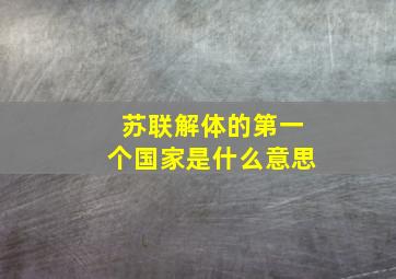 苏联解体的第一个国家是什么意思