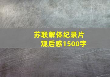 苏联解体纪录片观后感1500字