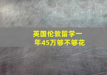 英国伦敦留学一年45万够不够花