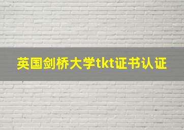 英国剑桥大学tkt证书认证