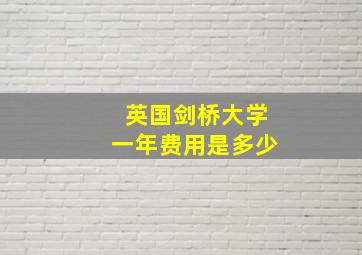 英国剑桥大学一年费用是多少