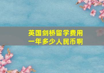 英国剑桥留学费用一年多少人民币啊