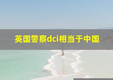 英国警察dci相当于中国