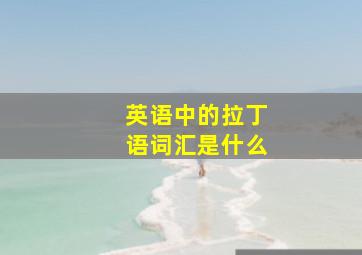 英语中的拉丁语词汇是什么