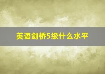 英语剑桥5级什么水平