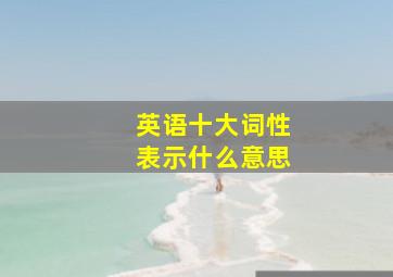 英语十大词性表示什么意思