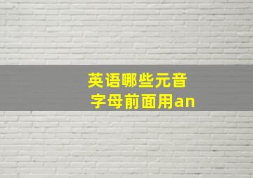 英语哪些元音字母前面用an