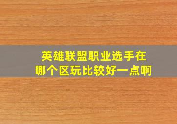 英雄联盟职业选手在哪个区玩比较好一点啊