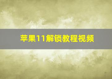 苹果11解锁教程视频