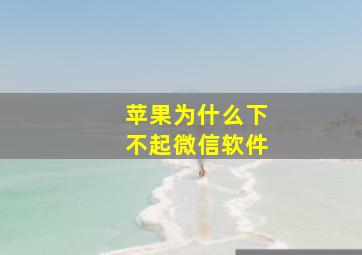 苹果为什么下不起微信软件