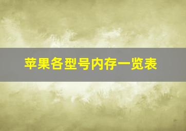 苹果各型号内存一览表