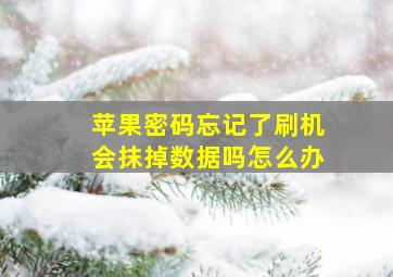 苹果密码忘记了刷机会抹掉数据吗怎么办