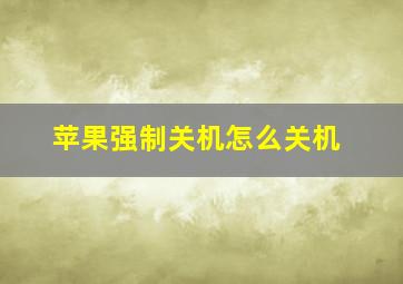 苹果强制关机怎么关机