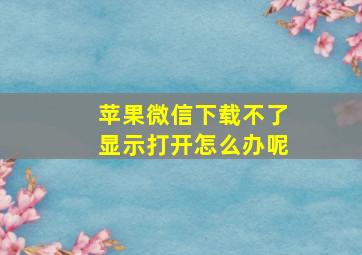 苹果微信下载不了显示打开怎么办呢