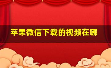 苹果微信下载的视频在哪