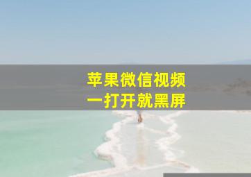 苹果微信视频一打开就黑屏