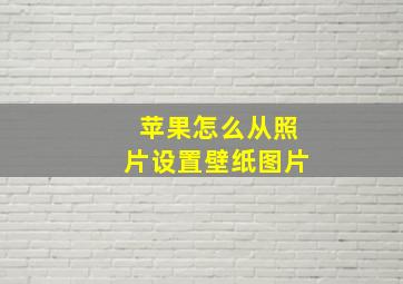 苹果怎么从照片设置壁纸图片