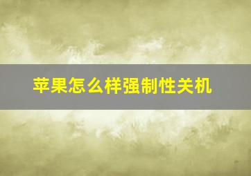 苹果怎么样强制性关机