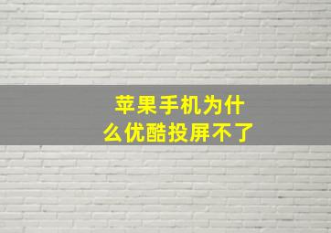 苹果手机为什么优酷投屏不了