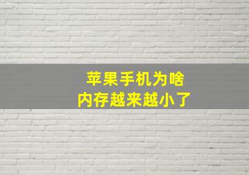 苹果手机为啥内存越来越小了