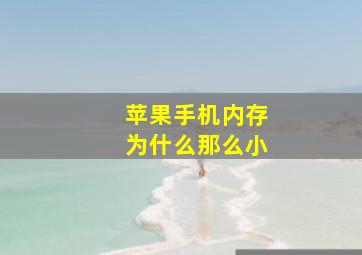 苹果手机内存为什么那么小