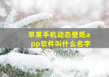 苹果手机动态壁纸app软件叫什么名字