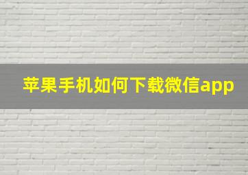 苹果手机如何下载微信app