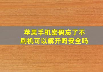 苹果手机密码忘了不刷机可以解开吗安全吗