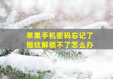 苹果手机密码忘记了指纹解锁不了怎么办