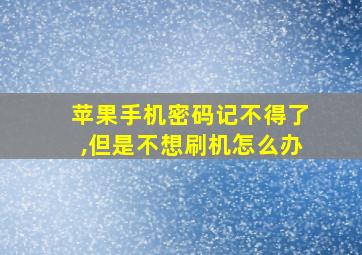 苹果手机密码记不得了,但是不想刷机怎么办