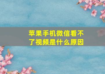 苹果手机微信看不了视频是什么原因