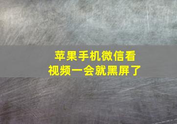 苹果手机微信看视频一会就黑屏了