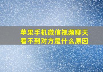 苹果手机微信视频聊天看不到对方是什么原因