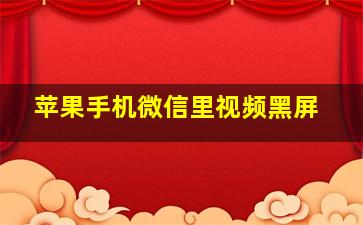 苹果手机微信里视频黑屏